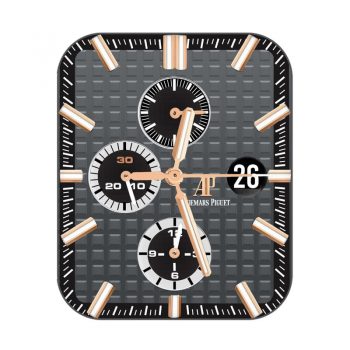 爱彼Audemars Piguet灰色方格金色刻度表盘.clock