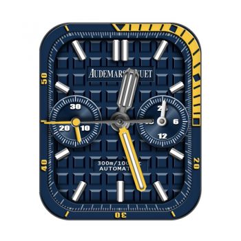 爱彼Audemars Piguet靛蓝色方格黄色边表盘.clock