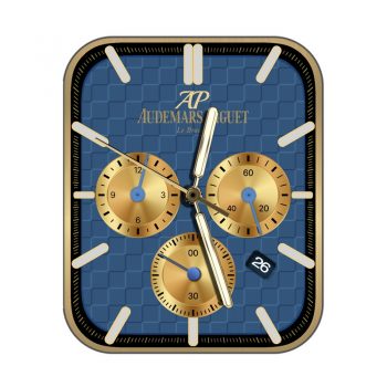 爱彼Audemars Piguet海洋蓝方格黄铜色三盘表盘.clock