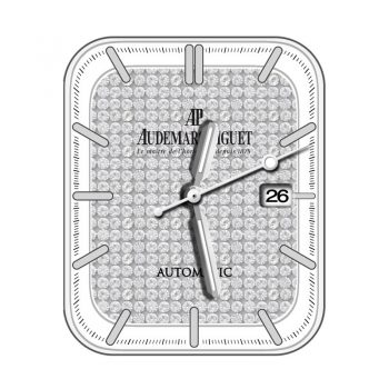 爱彼Audemars Piguet满钻银白表盘.clock