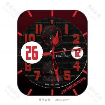 爱彼Audemars Piguet黑红色半圈黑色方格红色刻度表盘.clock