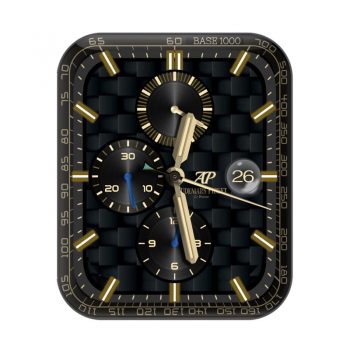 爱彼Audemars Piguet黑色编织格黄金刻度表盘.clock