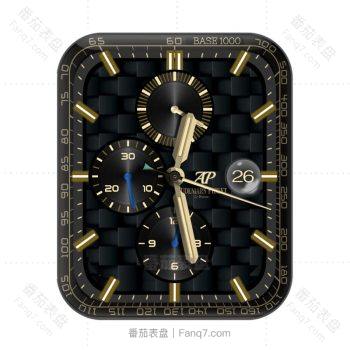 爱彼Audemars Piguet黑色编织格黄金刻度表盘.clock