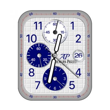 爱彼Audemars Piguet白色方格蓝色刻度表盘.clock