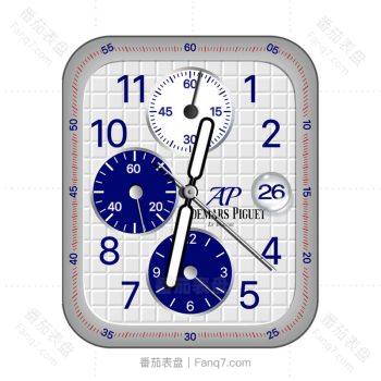 爱彼Audemars Piguet白色方格蓝色刻度表盘.clock