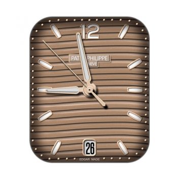 partek philippe百达翡丽棕色条纹表盘.clock