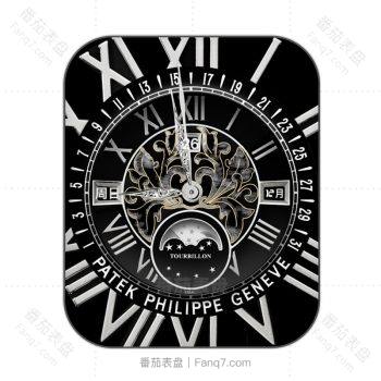 partek philippe百达翡丽黑色异域日月表盘.clock