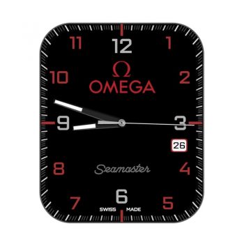 OMEGA 欧米茄黑底红色刻度简约表盘.clock