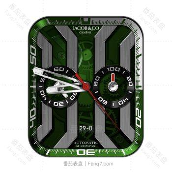 Jacob&co 杰克宝绿色炫酷机械表盘.clock