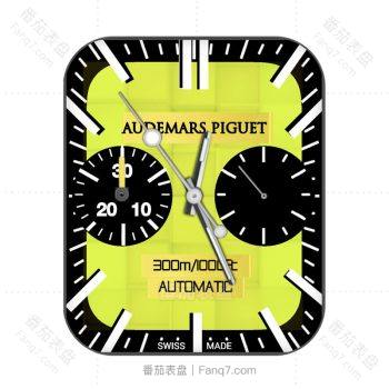 爱彼Audemars Piguet黄绿黑边表盘.clock