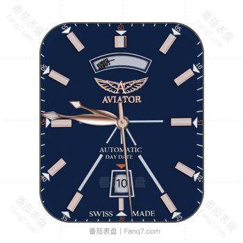 AVIATOR蓝金胸章表盘.clock