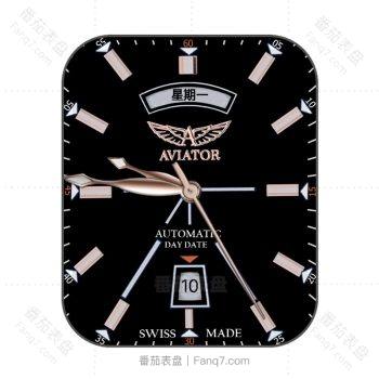 AVIATOR黑金胸章表盘.clock