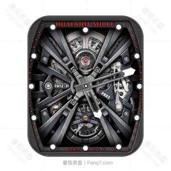 理查德米尔RICHARD MILLE手腕上的艺术品RM12-01银灰机械表盘.clock