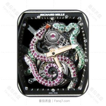 理查德米尔RICHARD MILLE翡翠蟒蛇粉色钻石RM014机械表盘.clock