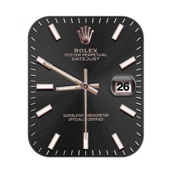 劳力士ROLEX黑色底玫瑰粉logo表盘.clock