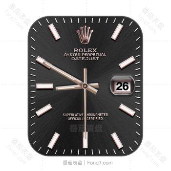 劳力士ROLEX黑色底玫瑰粉logo表盘.clock