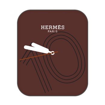 红棕爱马仕hermes线性时针表盘.clock