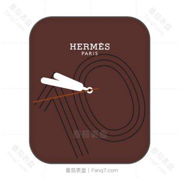红棕爱马仕hermes线性时针表盘.clock