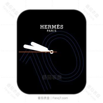 暗夜黑蓝爱马仕hermes线性时针表盘.clock