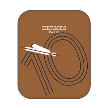 棕色爱马仕hermes线性时针表盘.clock