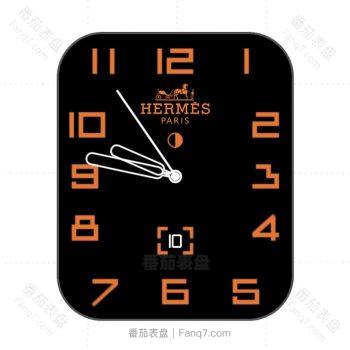 hermes爱马仕橙黑经典表盘.clock