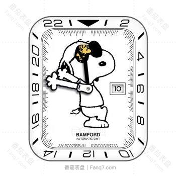 简约白史努比卡通表盘.clock