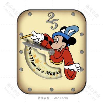 米老鼠米黄旋转迪士尼世界标语表盘.clock