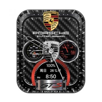 Porsche保时捷黑色编织纹理表盘.clock