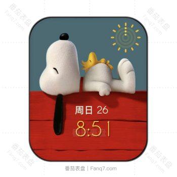 史努比躺在红色椅子表盘.clock