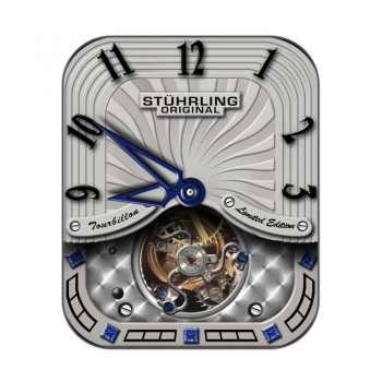 施图霖Stuhrling白色重力飞陀机械表盘.clock