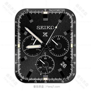 SEIKO精工黑色磨砂三盘简约表盘.clock