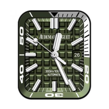 爱彼Audemars Piguet绿色方格小白边表盘.clock