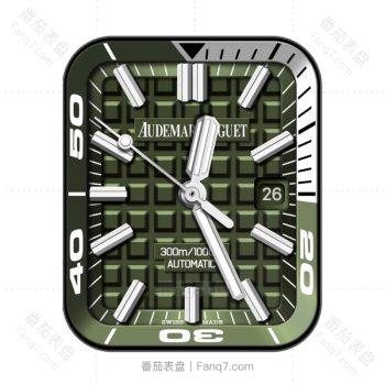 爱彼Audemars Piguet绿色方格小白边表盘.clock