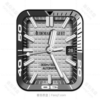爱彼Audemars Piguet灰白色方格黑白灰边表盘.clock