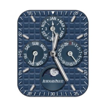 爱彼Audemars Piguet蓝色方格日月三盘表盘.clock