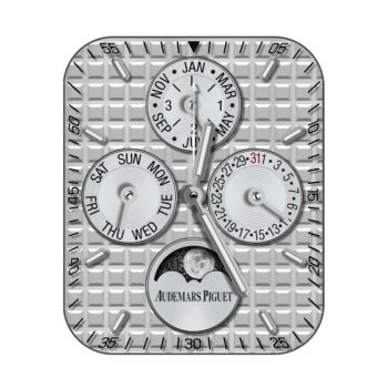 爱彼Audemars Piguet白色方格日月三盘表盘.clock