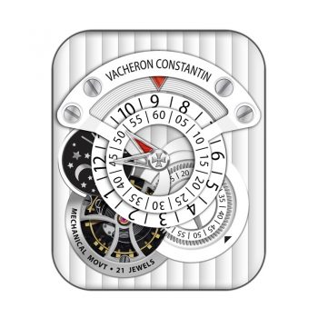 江诗丹顿(Vacheron Constantin)白色条纹机械表盘.clock