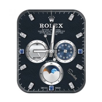 劳力士ROLEX深蓝色皮纹三盘表盘.clock