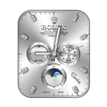 劳力士ROLEX银白色三盘表盘.clock