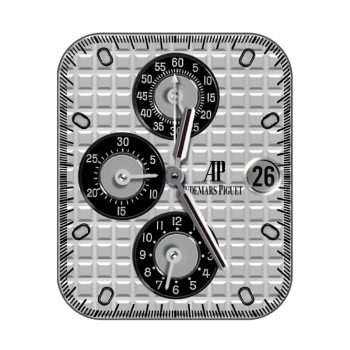 爱彼Audemars Piguet灰白色方格三盘表盘.clock