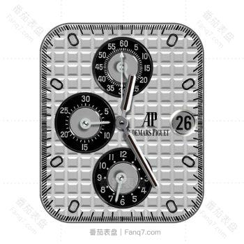 爱彼Audemars Piguet灰白色方格三盘表盘.clock