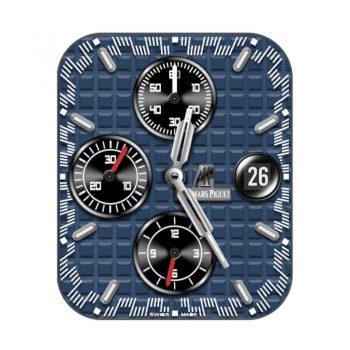 爱彼Audemars Piguet蓝色方格三盘表盘.clock