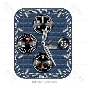 爱彼Audemars Piguet蓝色方格三盘表盘.clock
