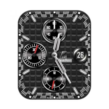 爱彼Audemars Piguet黑色方格三盘表盘.clock