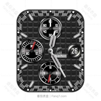 爱彼Audemars Piguet黑色方格三盘表盘.clock