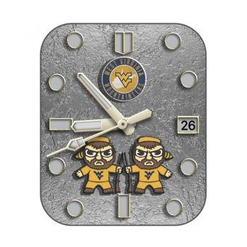 west virginiamountaineers西弗吉尼亚大学山地人队球队灰色地面裂纹表盘.clock