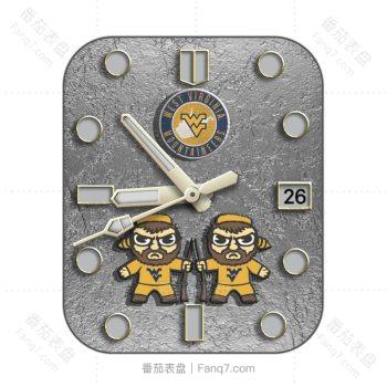 west virginiamountaineers西弗吉尼亚大学山地人队球队灰色地面裂纹表盘.clock