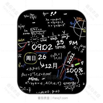 理科生黑板数字方程数学计算公式学霸表盘.clock