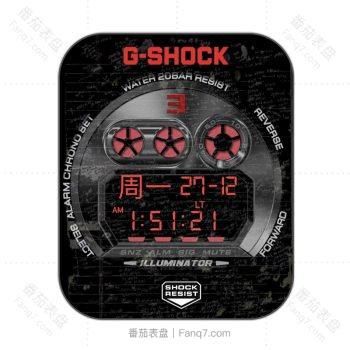 casio卡西欧黑色科技感表盘.clock