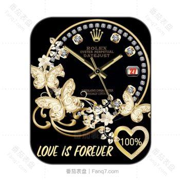 劳力士ROLEX金色蝴蝶镶钻表盘.clock